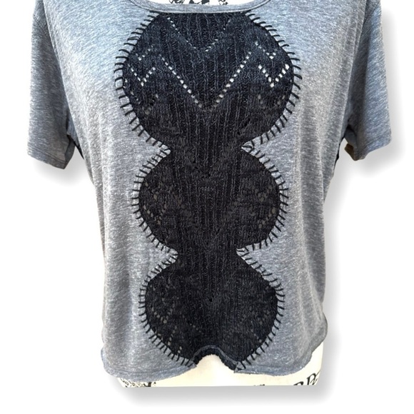 ❗️CLOSING SALE NWT Gypsy 05 Grey & Black Knitted Front Cut Out Back Top S - Picture 5 of 13